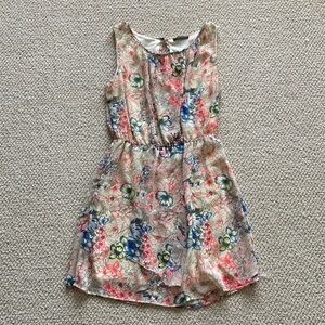 KLD Signature Fit & Flare Dress Floral Pattern Elastic Waist Size Medium VEUC